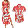 Personalised Swans Football Couples Matching Summer Maxi Dress and Hawaiian Shirt 2024 Swannies Mascot Go Champions
