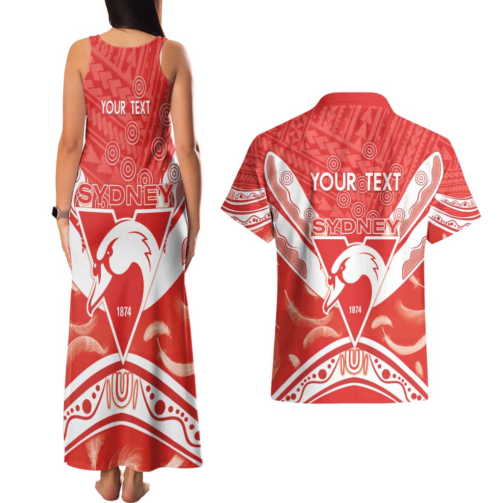 Personalised Swans Football Couples Matching Tank Maxi Dress and Hawaiian Shirt 2024 Swannies Mascot Go Champions