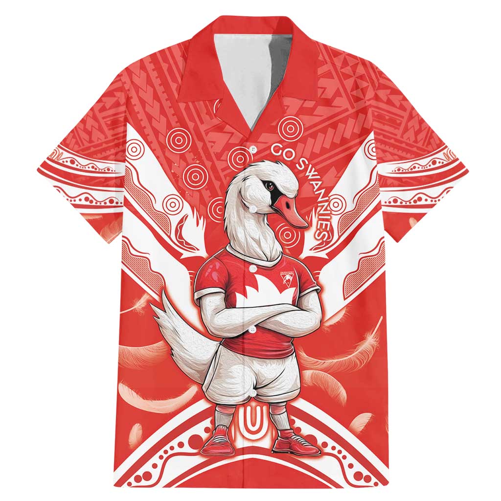Personalised Swans Football Family Matching Mermaid Dress and Hawaiian Shirt 2024 Swannies Mascot Go Champions