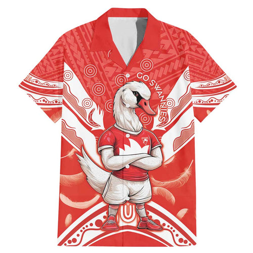 Personalised Swans Football Family Matching Mermaid Dress and Hawaiian Shirt 2024 Swannies Mascot Go Champions