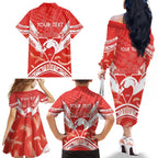 Personalised Swans Football Family Matching Off The Shoulder Long Sleeve Dress and Hawaiian Shirt 2024 Swannies Mascot Go Champions