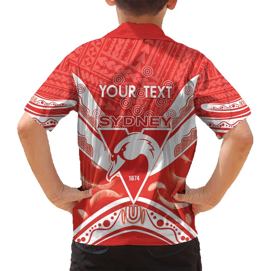Personalised Swans Football Family Matching Off Shoulder Maxi Dress and Hawaiian Shirt 2024 Swannies Mascot Go Champions