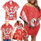 Personalised Swans Football Family Matching Off Shoulder Short Dress and Hawaiian Shirt 2024 Swannies Mascot Go Champions