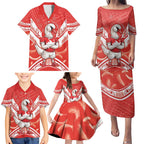 Personalised Swans Football Family Matching Puletasi and Hawaiian Shirt 2024 Swannies Mascot Go Champions