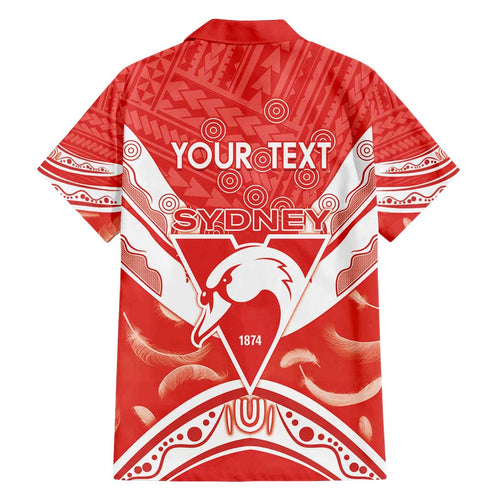 Personalised Swans Football Family Matching Puletasi and Hawaiian Shirt 2024 Swannies Mascot Go Champions