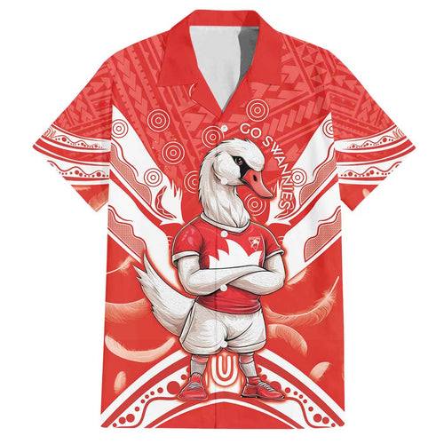 Personalised Swans Football Family Matching Summer Maxi Dress and Hawaiian Shirt 2024 Swannies Mascot Go Champions