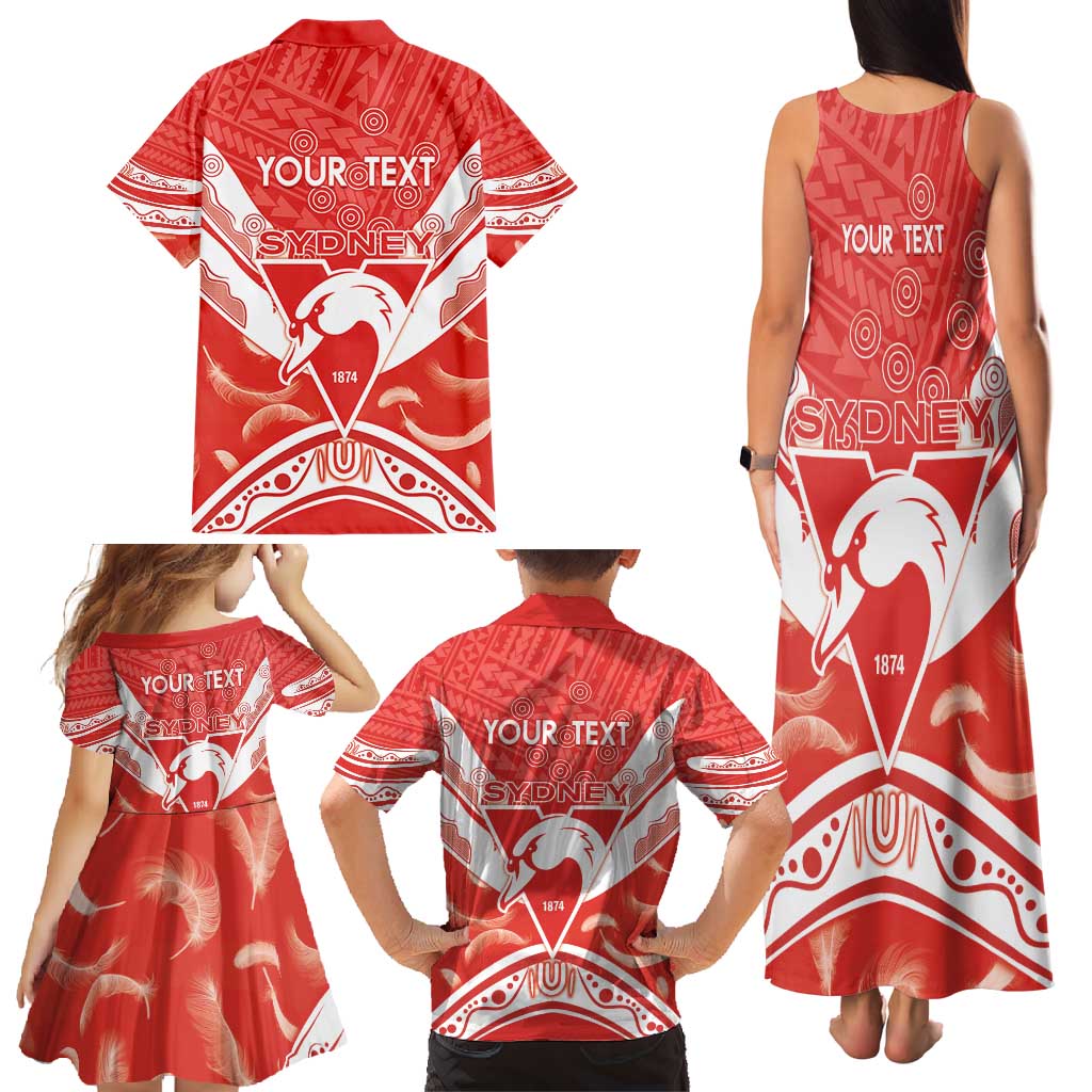 Personalised Swans Football Family Matching Tank Maxi Dress and Hawaiian Shirt 2024 Swannies Mascot Go Champions
