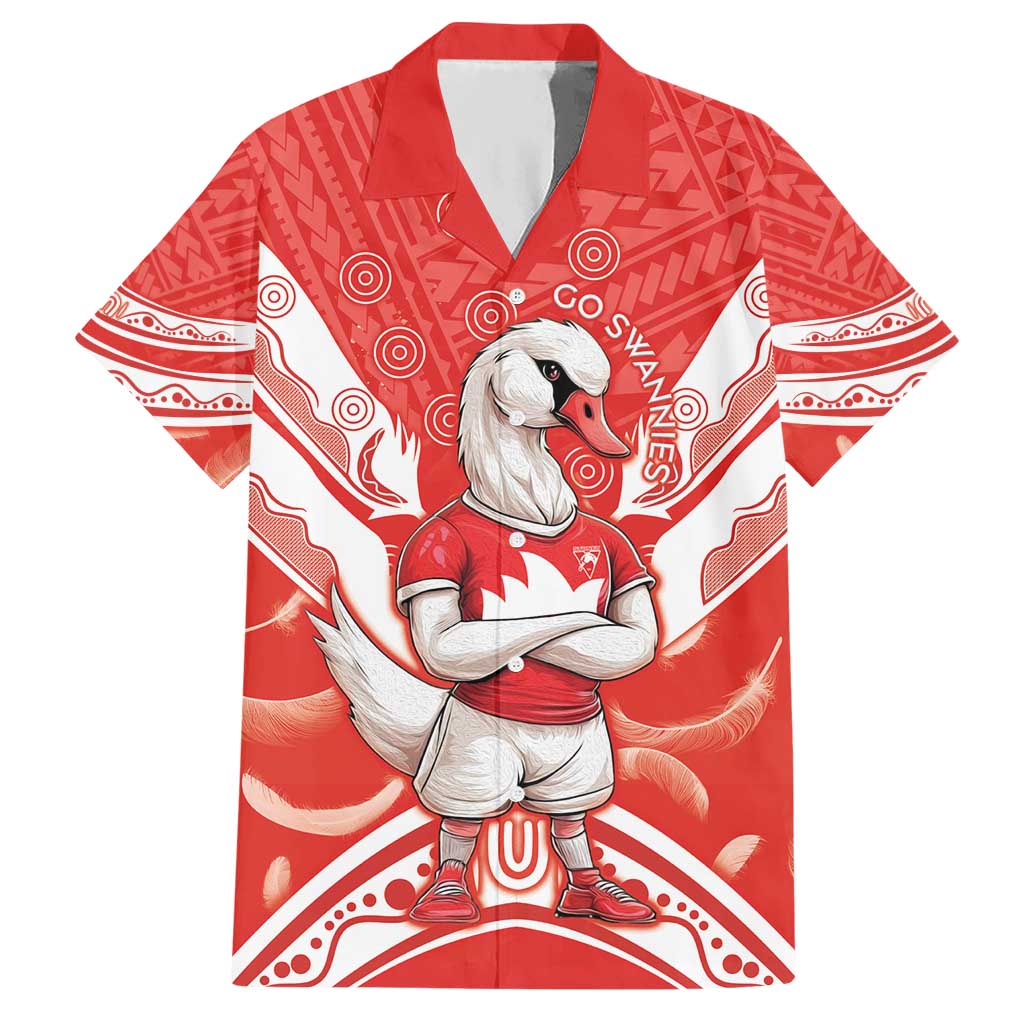 Personalised Swans Football Hawaiian Shirt 2024 Swannies Mascot Go Champions