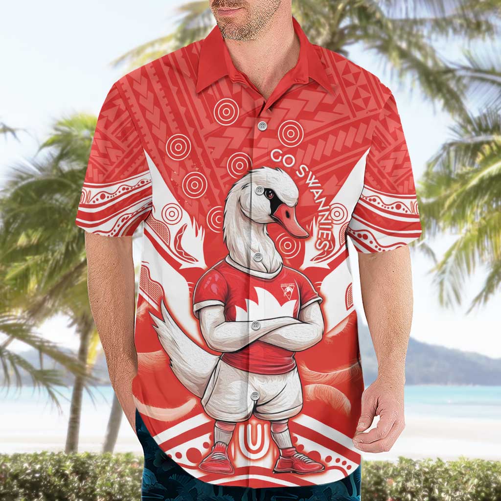 Personalised Swans Football Hawaiian Shirt 2024 Swannies Mascot Go Champions