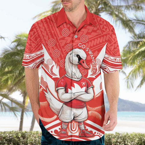 Personalised Swans Football Hawaiian Shirt 2024 Swannies Mascot Go Champions