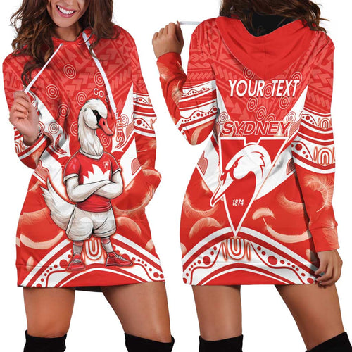Personalised Swans Football Hoodie Dress 2024 Swannies Mascot Go Champions