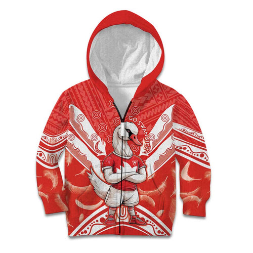 Personalised Swans Football Kid Hoodie 2024 Swannies Mascot Go Champions