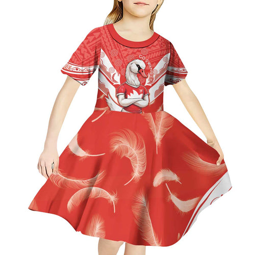 Personalised Swans Football Kid Short Sleeve Dress 2024 Swannies Mascot Go Champions