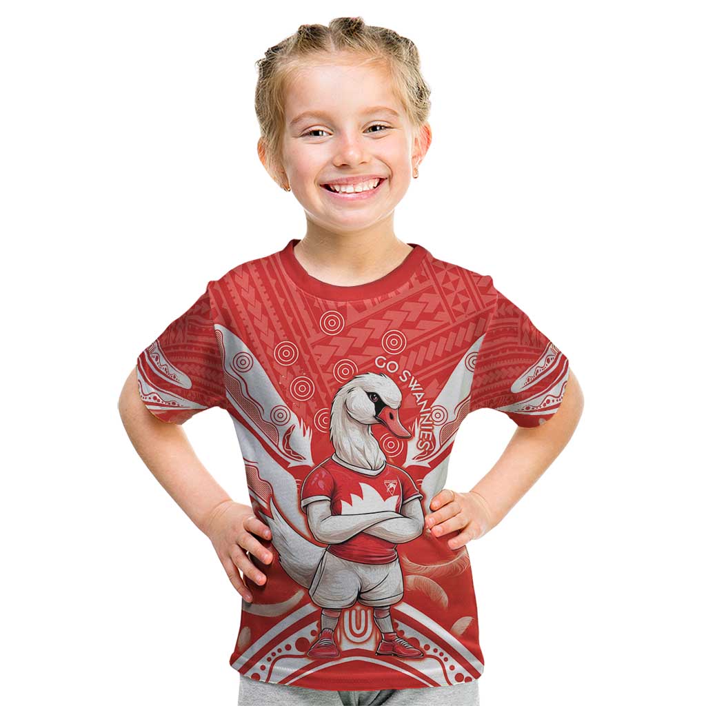 Personalised Swans Football Kid T Shirt 2024 Swannies Mascot Go Champions