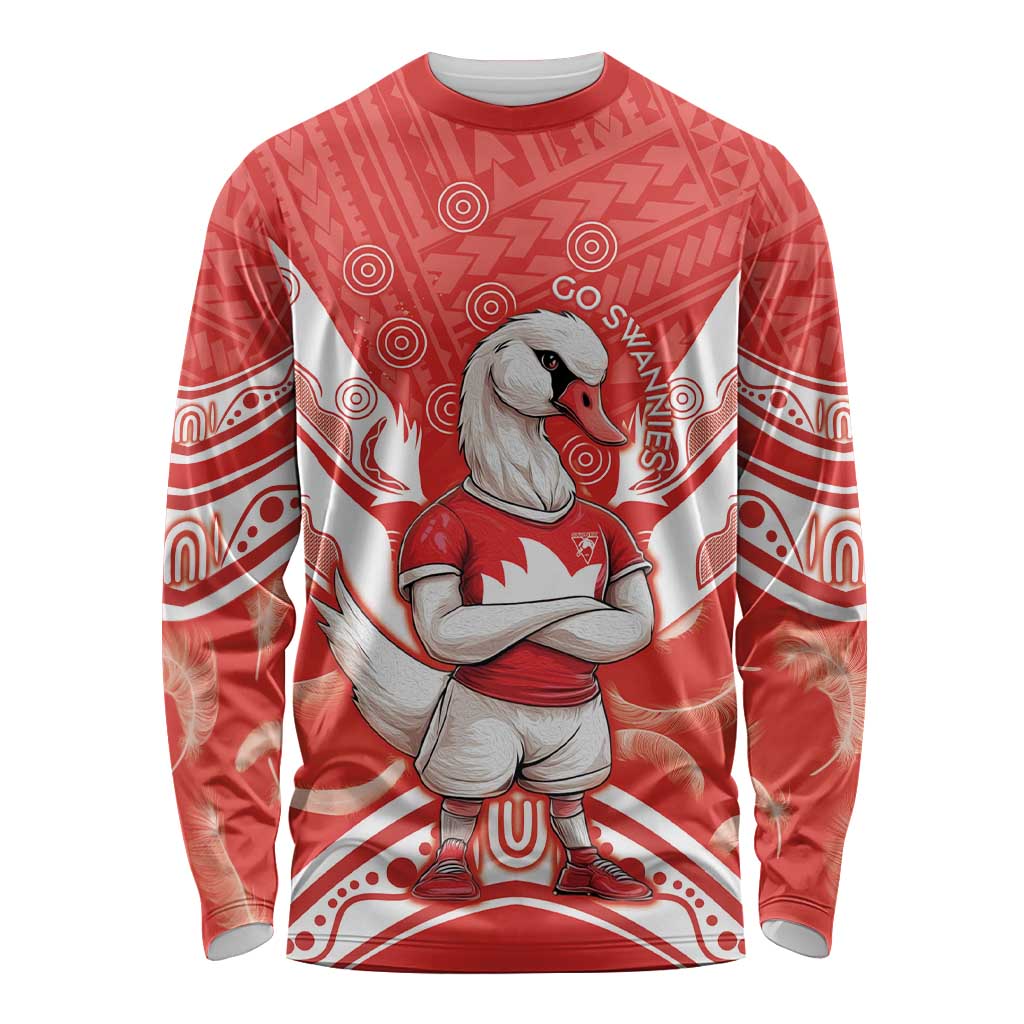 Personalised Swans Football Long Sleeve Shirt 2024 Swannies Mascot Go Champions