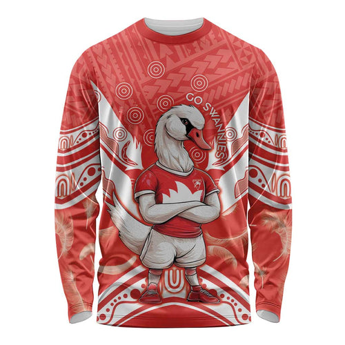 Personalised Swans Football Long Sleeve Shirt 2024 Swannies Mascot Go Champions