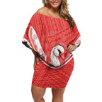 Personalised Swans Football Off Shoulder Short Dress 2024 Swannies Mascot Go Champions