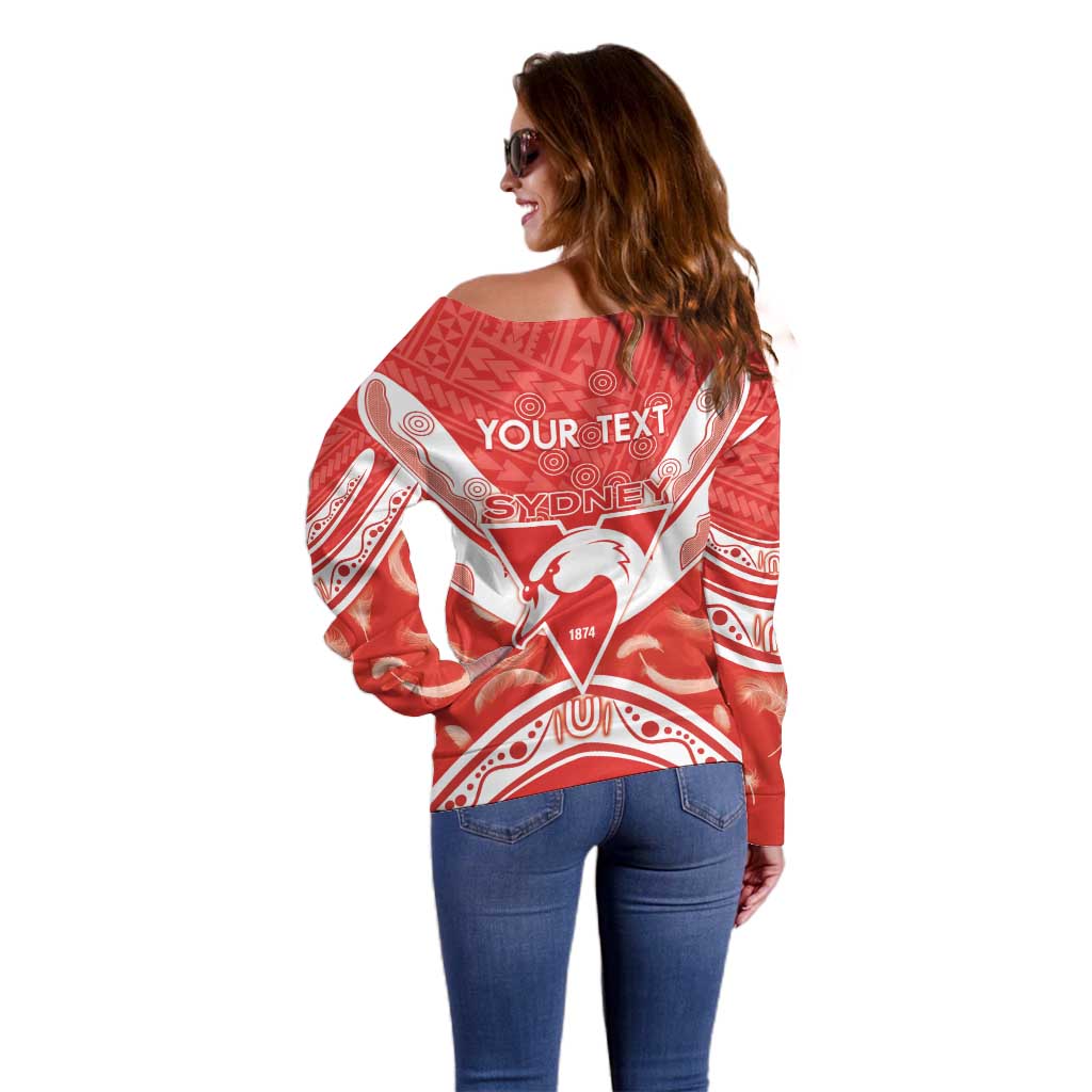 Personalised Swans Football Off Shoulder Sweater 2024 Swannies Mascot Go Champions