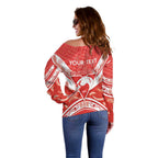Personalised Swans Football Off Shoulder Sweater 2024 Swannies Mascot Go Champions