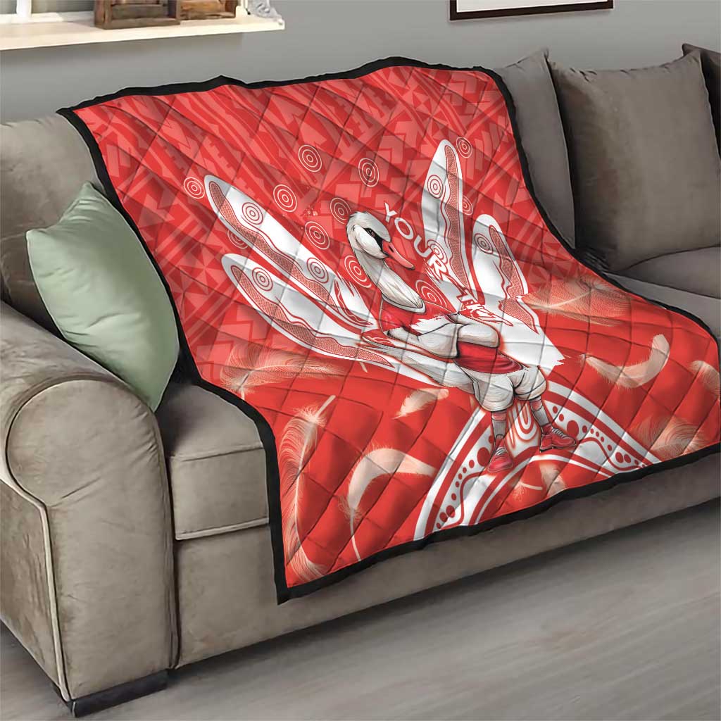 Personalised Swans Football Quilt 2024 Swannies Mascot Go Champions