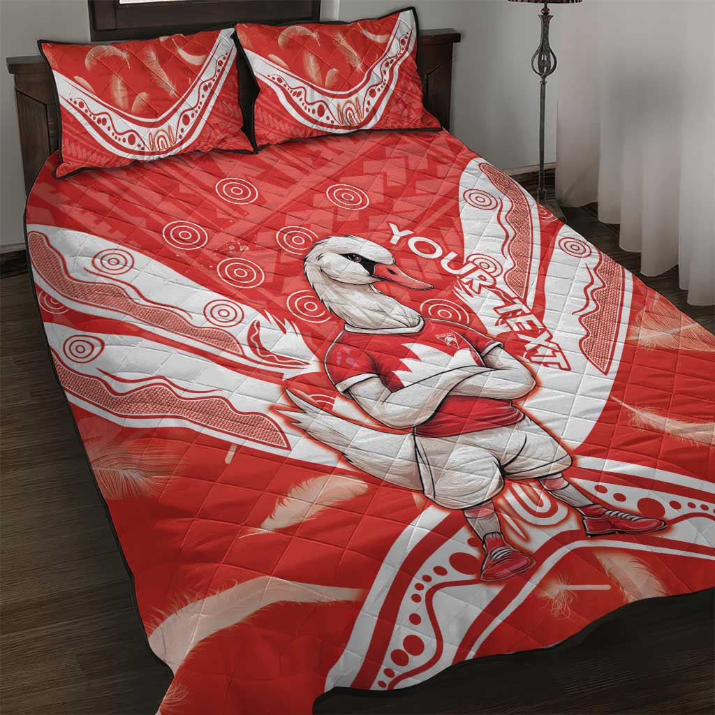 Personalised Swans Football Quilt Bed Set 2024 Swannies Mascot Go Champions