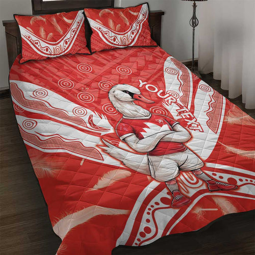 Personalised Swans Football Quilt Bed Set 2024 Swannies Mascot Go Champions