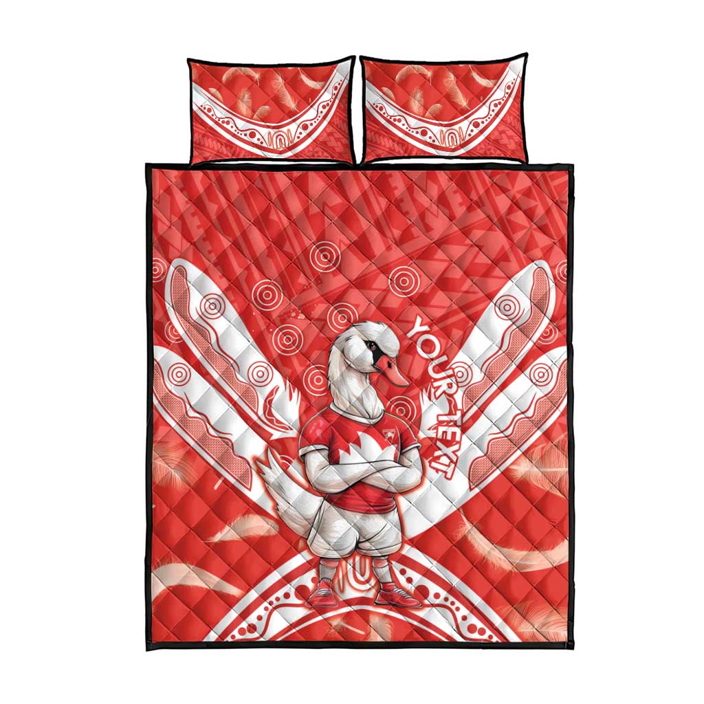 Personalised Swans Football Quilt Bed Set 2024 Swannies Mascot Go Champions