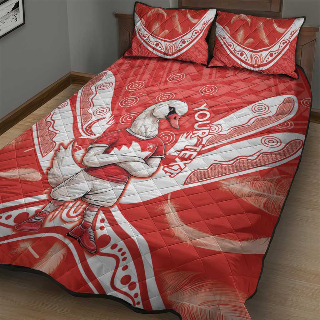 Personalised Swans Football Quilt Bed Set 2024 Swannies Mascot Go Champions