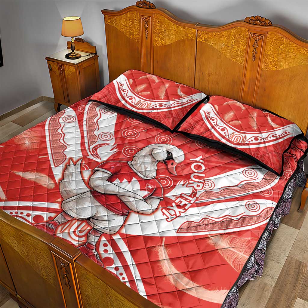 Personalised Swans Football Quilt Bed Set 2024 Swannies Mascot Go Champions