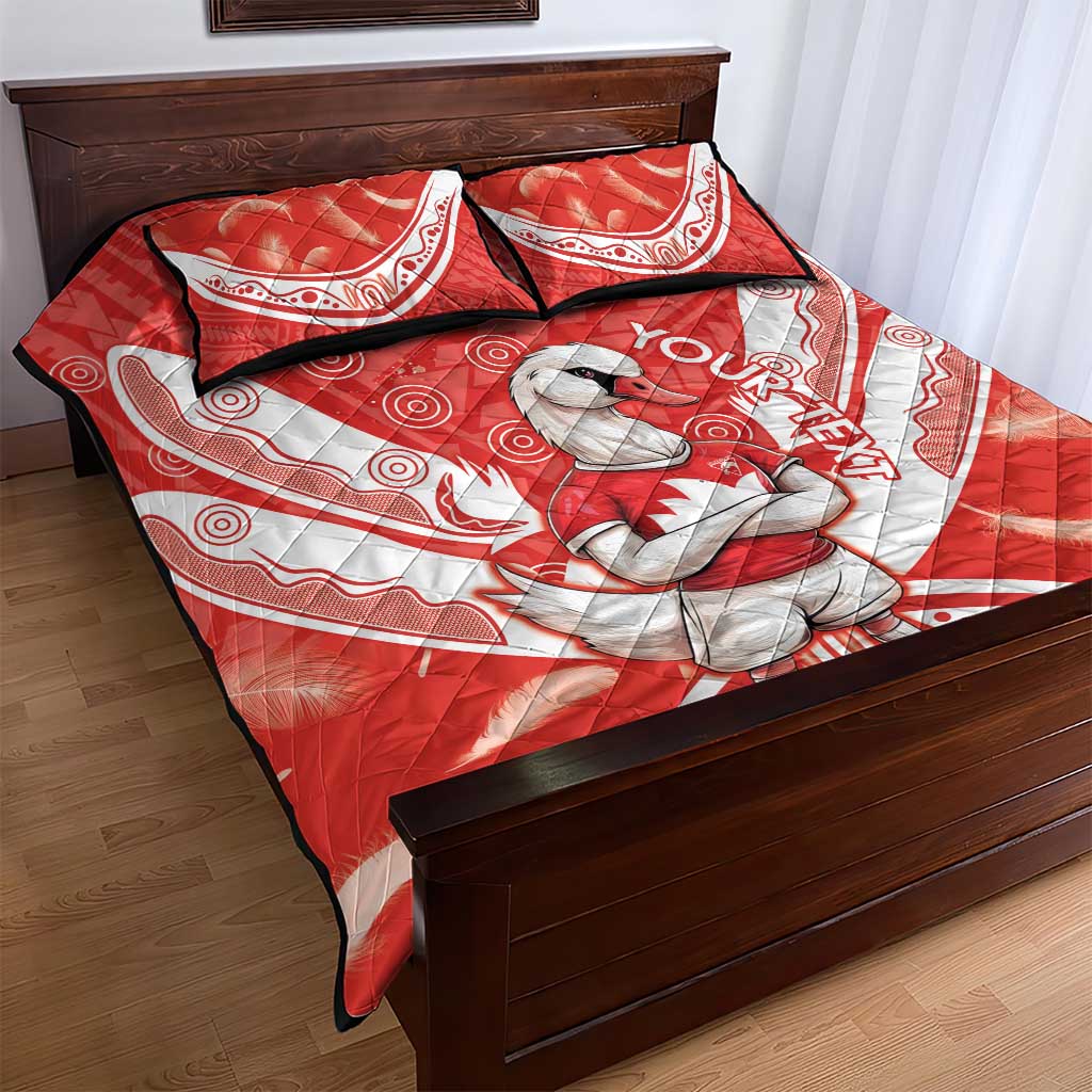 Personalised Swans Football Quilt Bed Set 2024 Swannies Mascot Go Champions