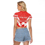 Personalised Swans Football Raglan Cropped T Shirt 2024 Swannies Mascot Go Champions