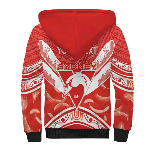 Personalised Swans Football Sherpa Hoodie 2024 Swannies Mascot Go Champions
