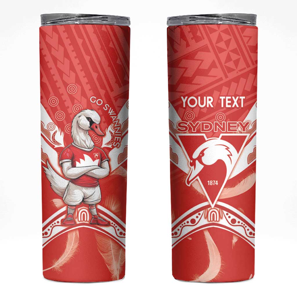 Personalised Swans Football Skinny Tumbler 2024 Swannies Mascot Go Champions