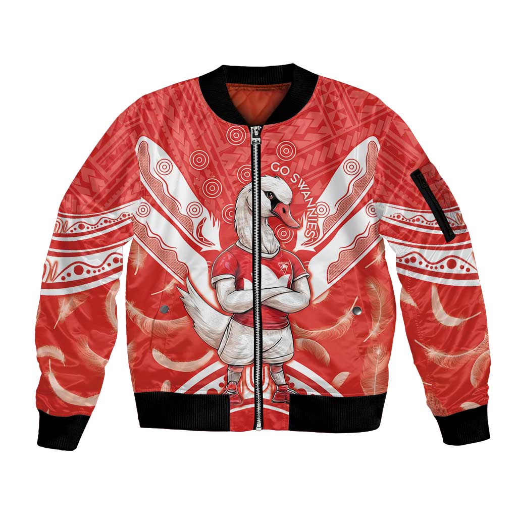 Personalised Swans Football Sleeve Zip Bomber Jacket 2024 Swannies Mascot Go Champions