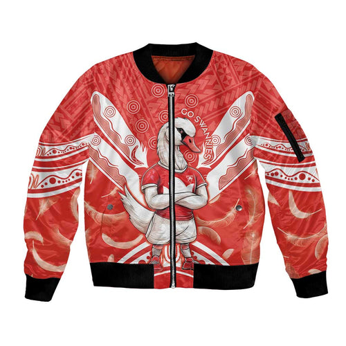 Personalised Swans Football Sleeve Zip Bomber Jacket 2024 Swannies Mascot Go Champions