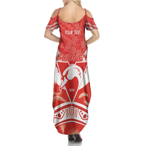 Personalised Swans Football Summer Maxi Dress 2024 Swannies Mascot Go Champions