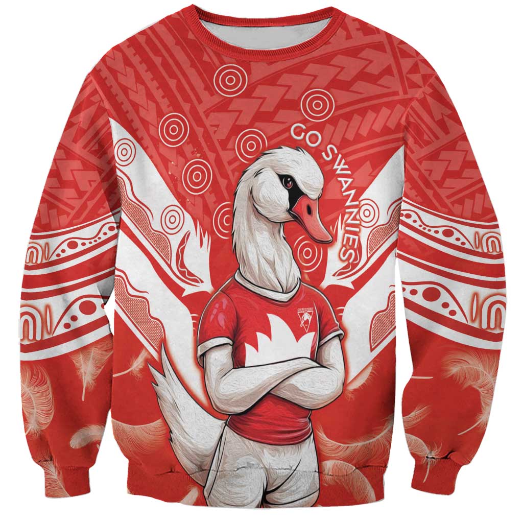 Personalised Swans Football Sweatshirt 2024 Swannies Mascot Go Champions