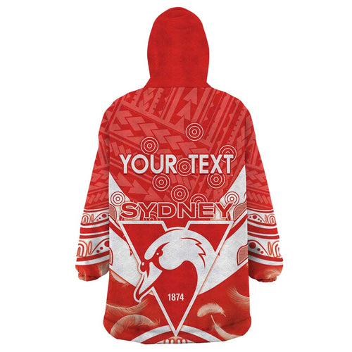Personalised Swans Football Wearable Blanket Hoodie 2024 Swannies Mascot Go Champions