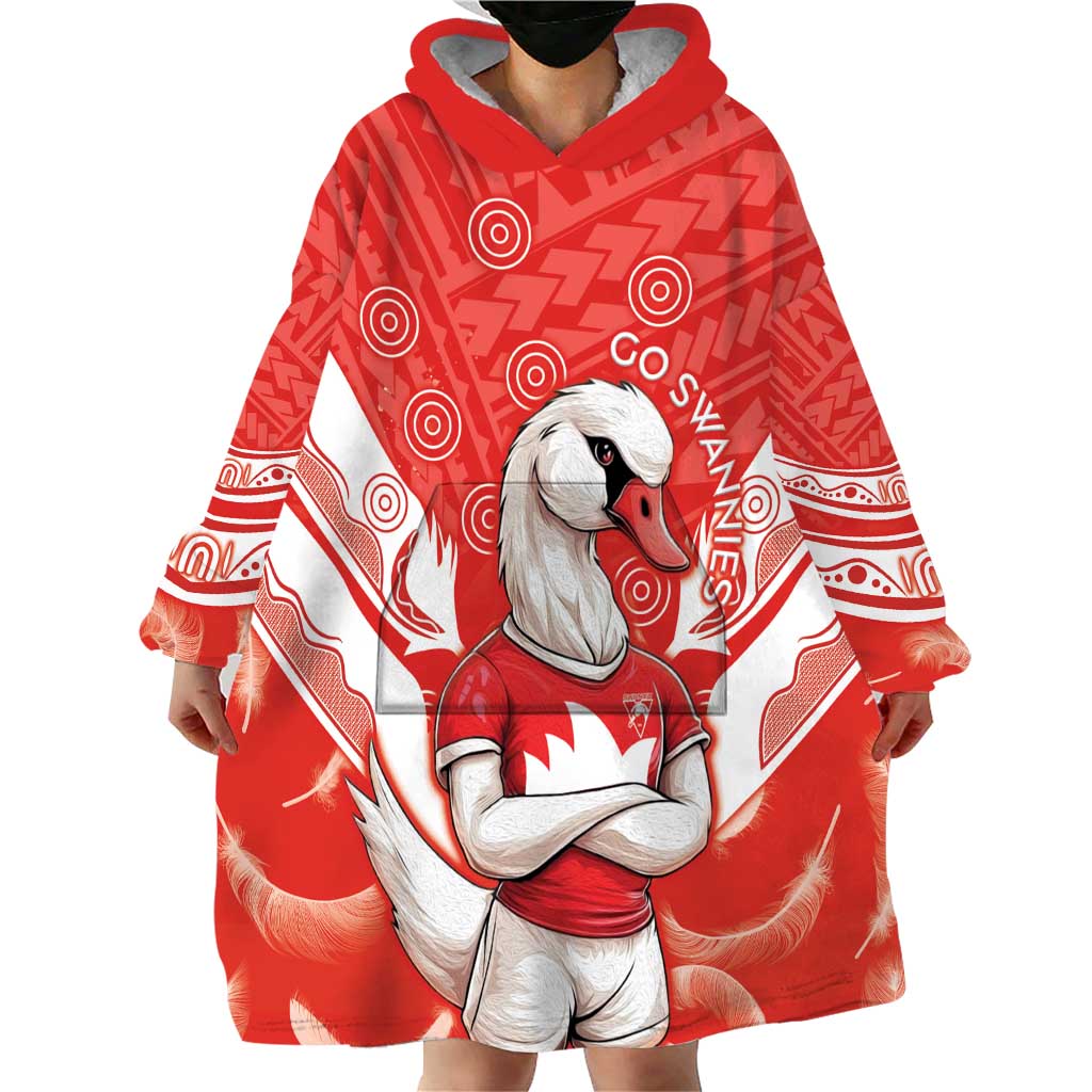Personalised Swans Football Wearable Blanket Hoodie 2024 Swannies Mascot Go Champions