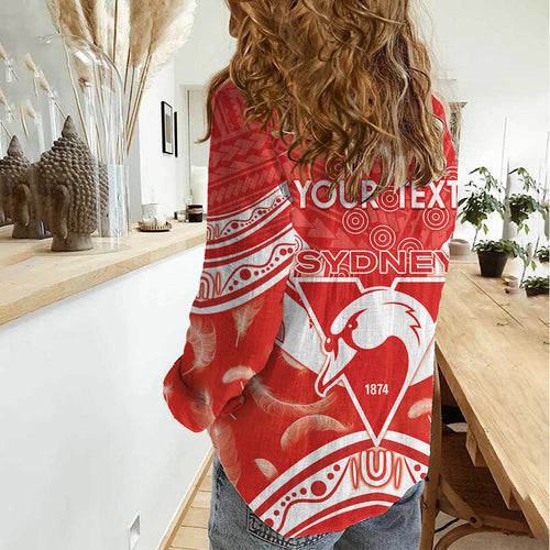 Personalised Swans Football Women Casual Shirt 2024 Swannies Mascot Go Champions