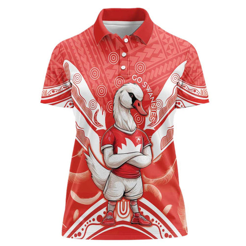 Personalised Swans Football Women Polo Shirt 2024 Swannies Mascot Go Champions