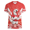 Personalised Swans Football Women V-Neck T-Shirt 2024 Swannies Mascot Go Champions