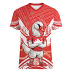 Personalised Swans Football Women V-Neck T-Shirt 2024 Swannies Mascot Go Champions