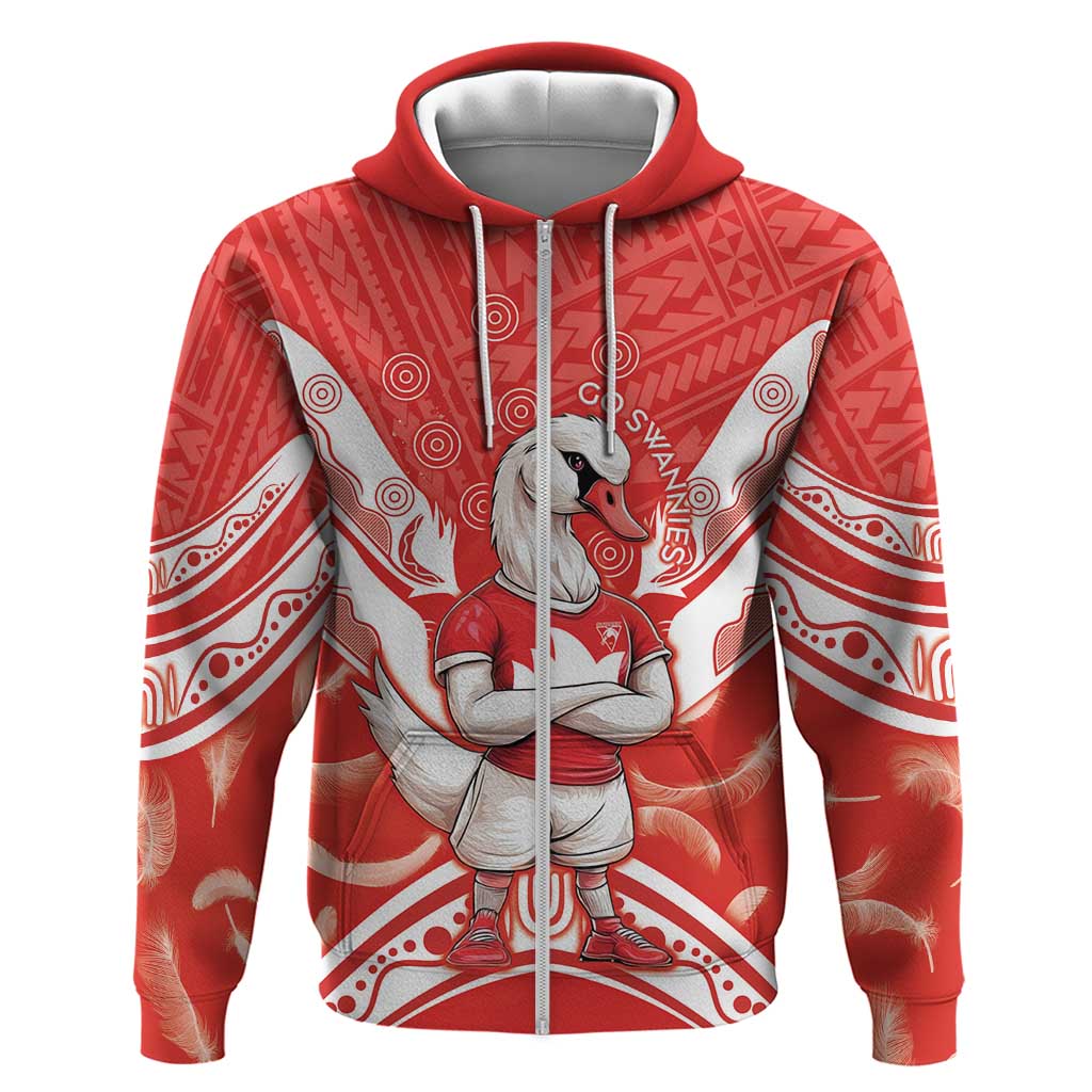 Personalised Swans Football Zip Hoodie 2024 Swannies Mascot Go Champions