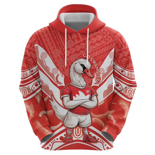 Personalised Swans Football Zip Hoodie 2024 Swannies Mascot Go Champions
