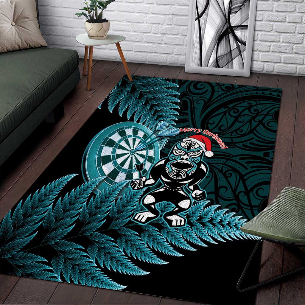 New Zealand Darts Christmas Area Rug Maori Fern Merry Dartsmas - Aussie Hoodie