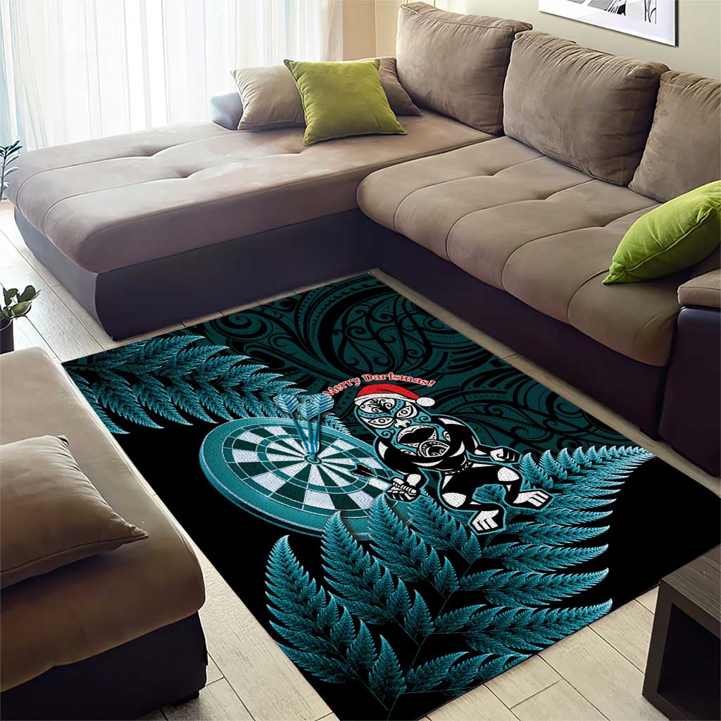 New Zealand Darts Christmas Area Rug Maori Fern Merry Dartsmas - Aussie Hoodie