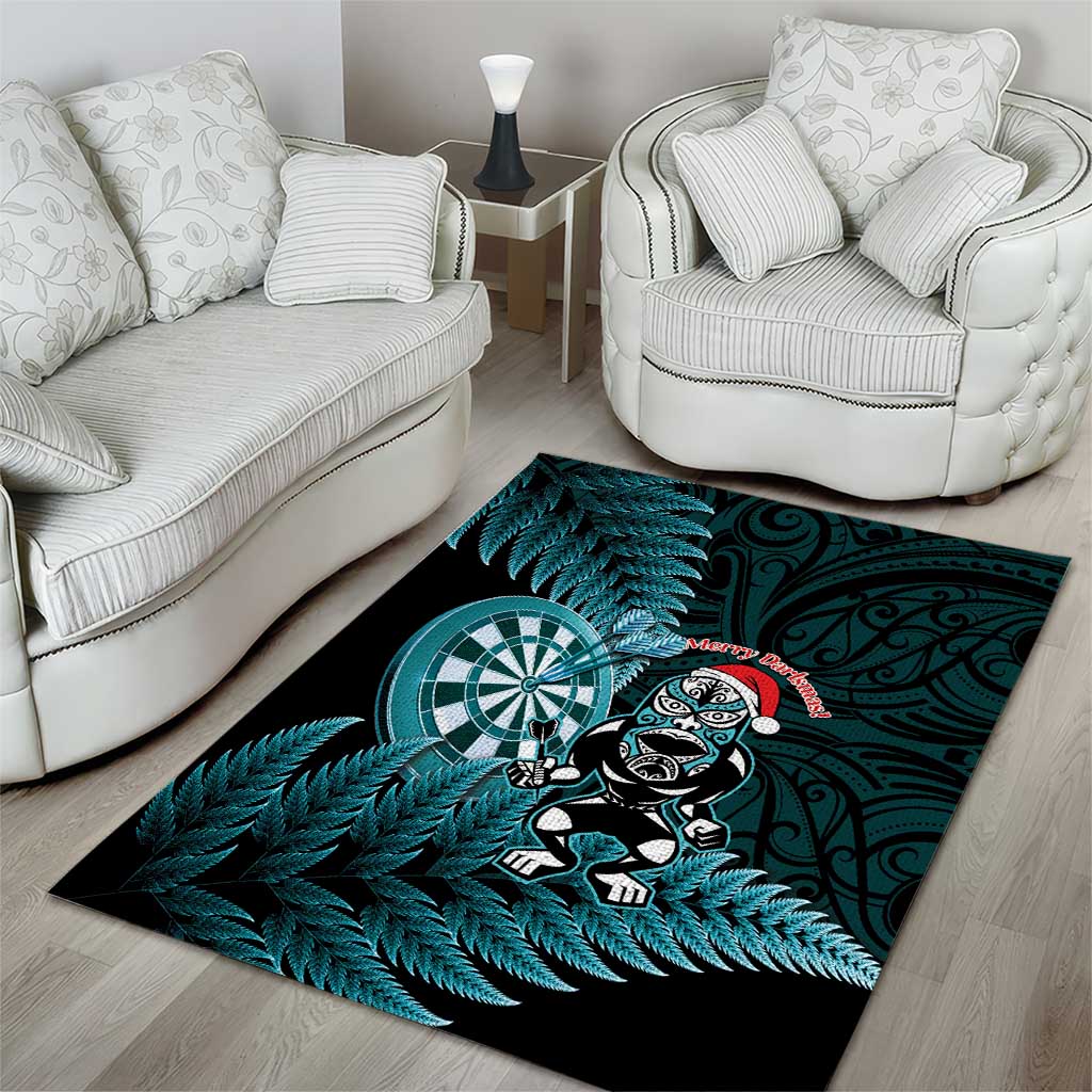 New Zealand Darts Christmas Area Rug Maori Fern Merry Dartsmas - Aussie Hoodie