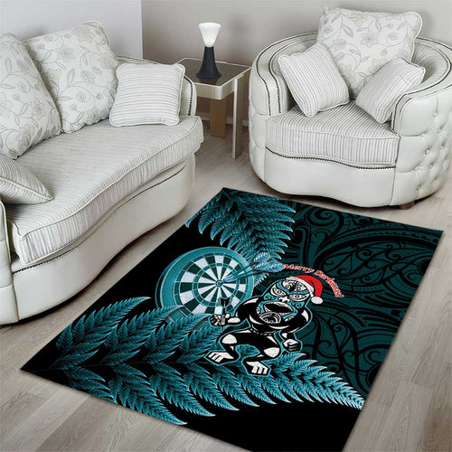 New Zealand Darts Christmas Area Rug Maori Fern Merry Dartsmas - Aussie Hoodie