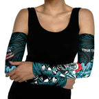 Personalised New Zealand Darts Christmas Arm Sleeves Maori Fern Merry Dartsmas - Aussie Hoodie